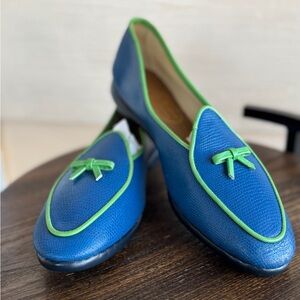 Belgian Shoes Midinette Blue/ Green Size 7.5M